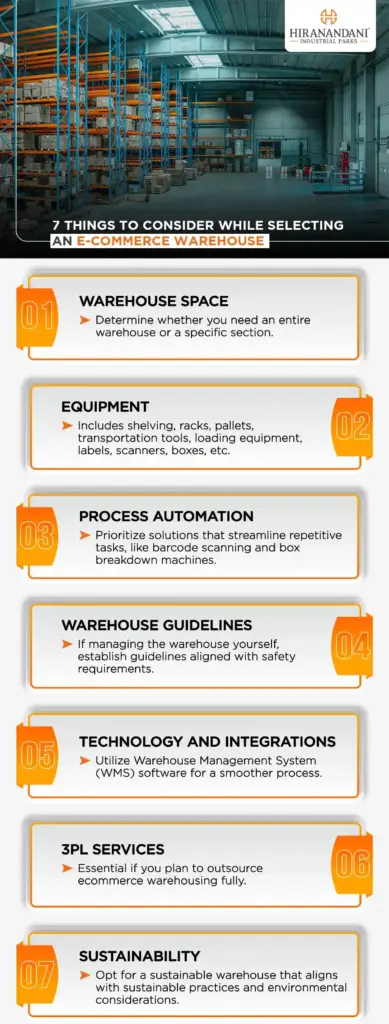 7 things to consider while selecting an E-Commerce warehouse-1